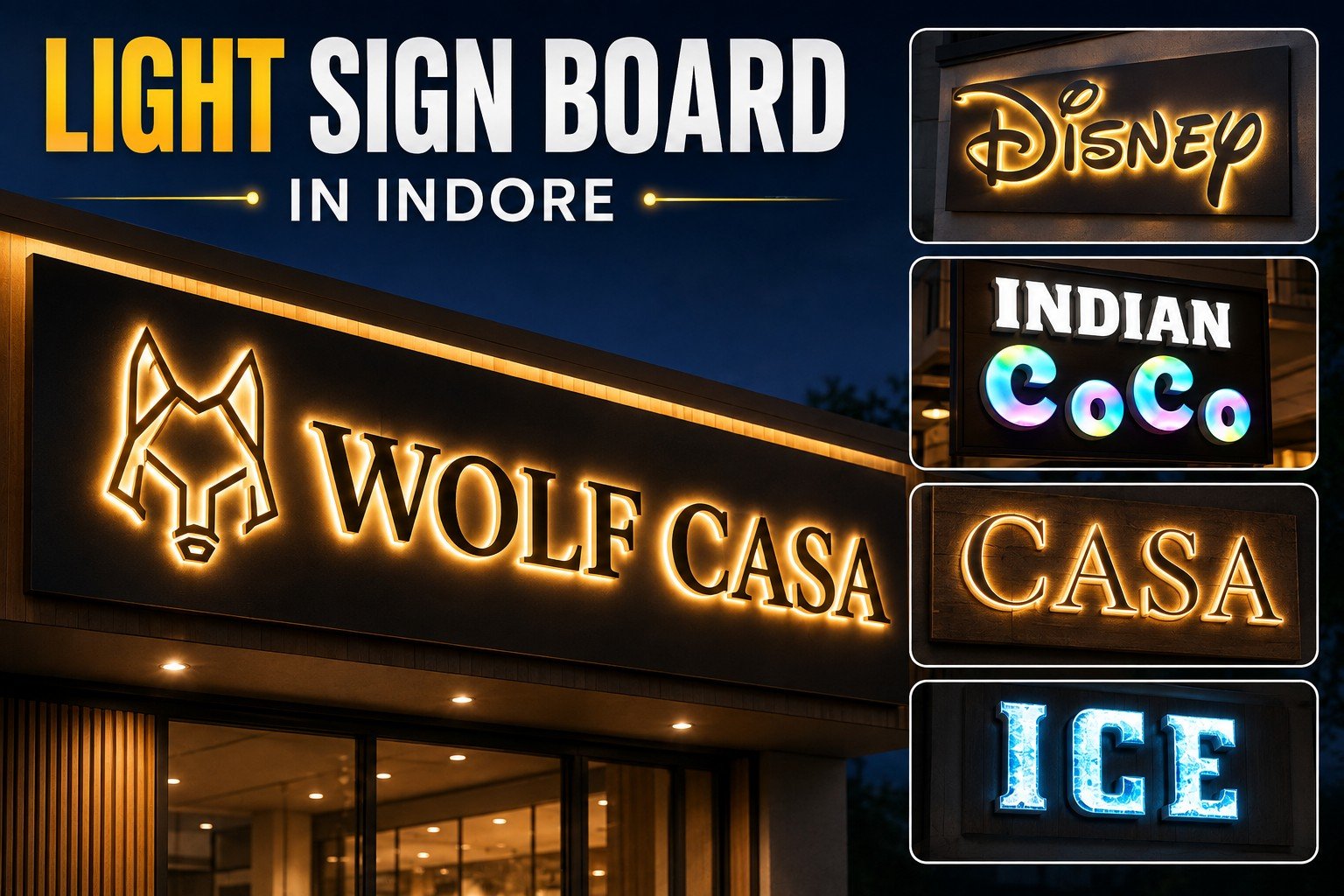 glow sign board in Indore